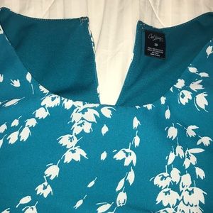 Knee length printed dress with shoulder cut outs